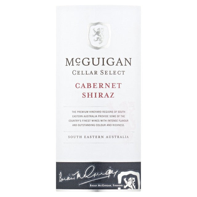McGuigan Cellar Select Cabernet Shiraz wine 75cl, imported from the UK