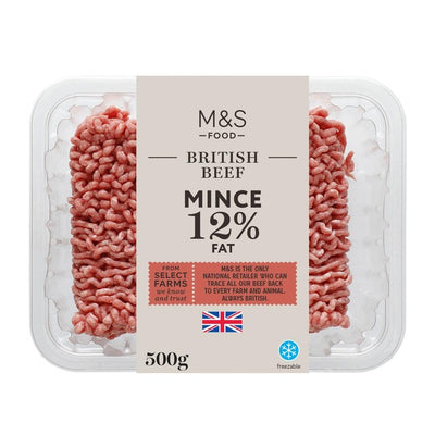 M&S M&S Select Farms Britisches Rinderhackfleisch 12 % Fett 500g - Online bei McGrocer kaufen