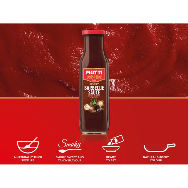 Mutti black cherry tomato smoky BBQ sauce 300g, imported from the UK