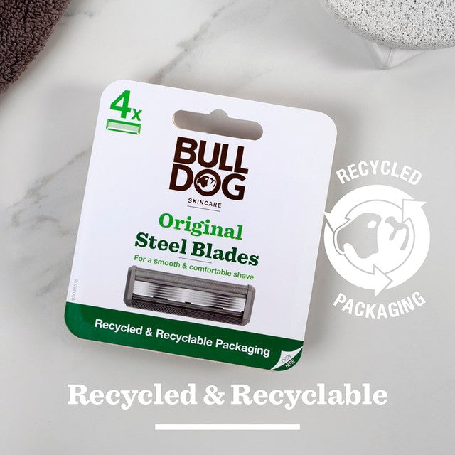 Bulldog Original Steel Razor Blades 4 pack - British product