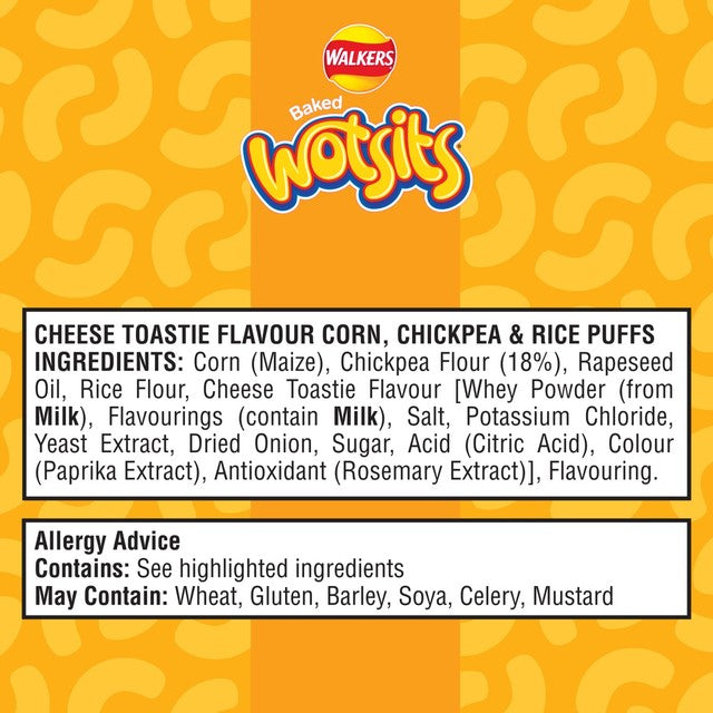 Wotsits Cheese Toastie chickpea crisps multipack 6 x 16g (British brand)