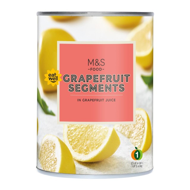 M&S white grapefruit segments in juice 290g, imported from the UK