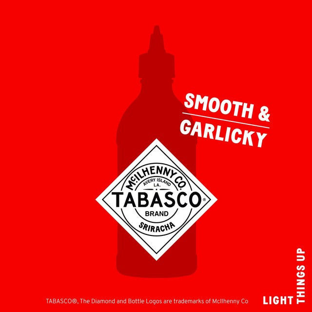 Tabasco Sriracha hot chilli sauce 256ml (British brand)