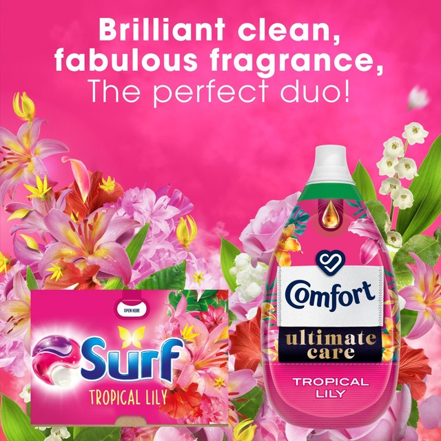 Surf Tropical Lily laundry detergent capsules 15 washes (British brand)