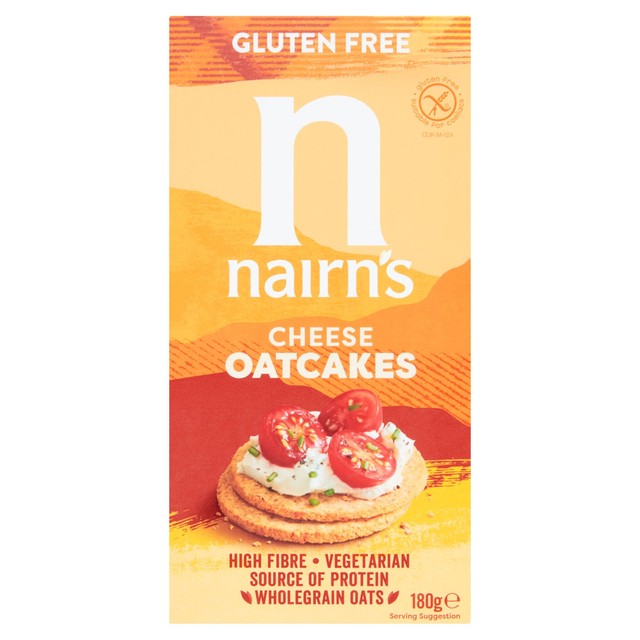 Nairn's gluten free cheese oatcakes 180g, imported from the UK