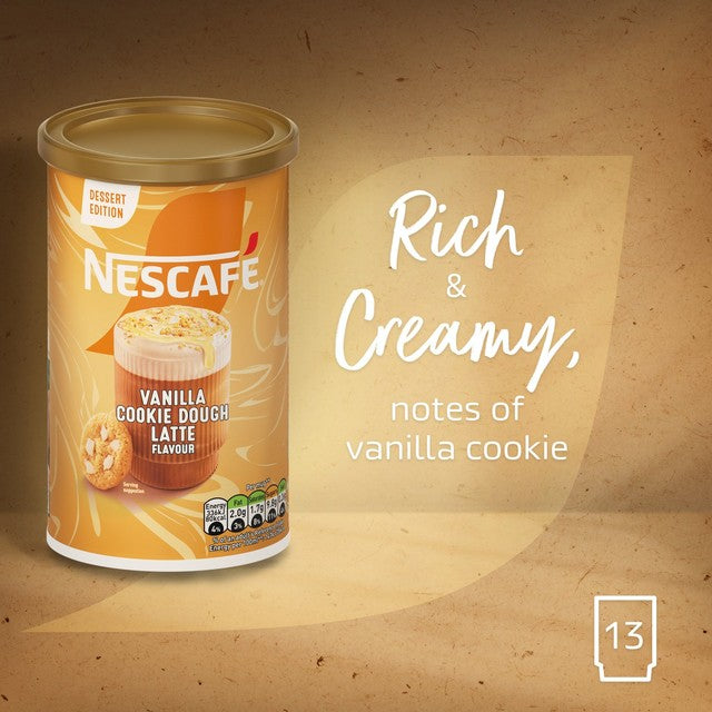 Nescafe Latte Vanilla Cookie Dough 260g, imported from the UK