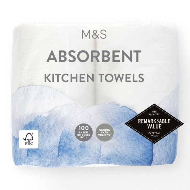M&S Absorbent Kitchen Towels 2 Pack, imported from the UK