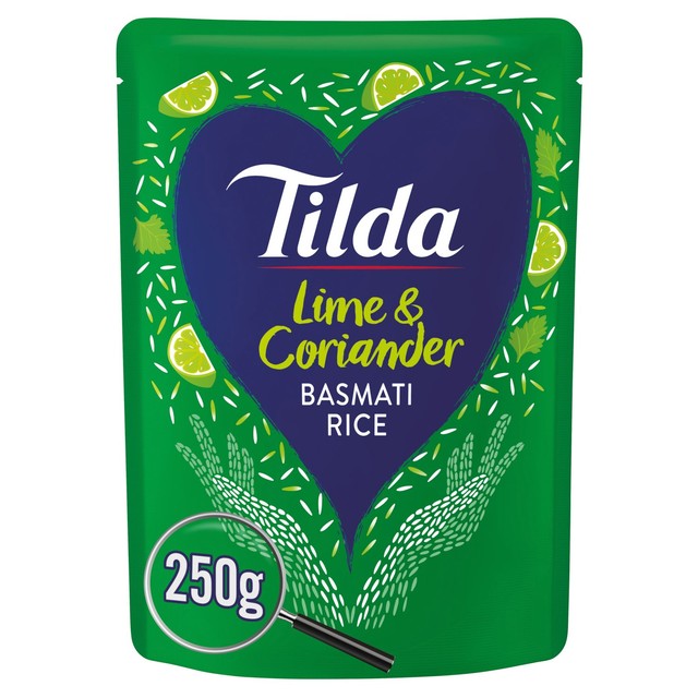 Tilda Lime Coriander Basmati Rice Pouch 250g (British brand)