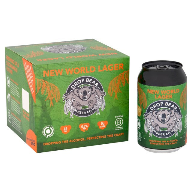 Drop Bear Beer New World Lager 4 pack - British product
