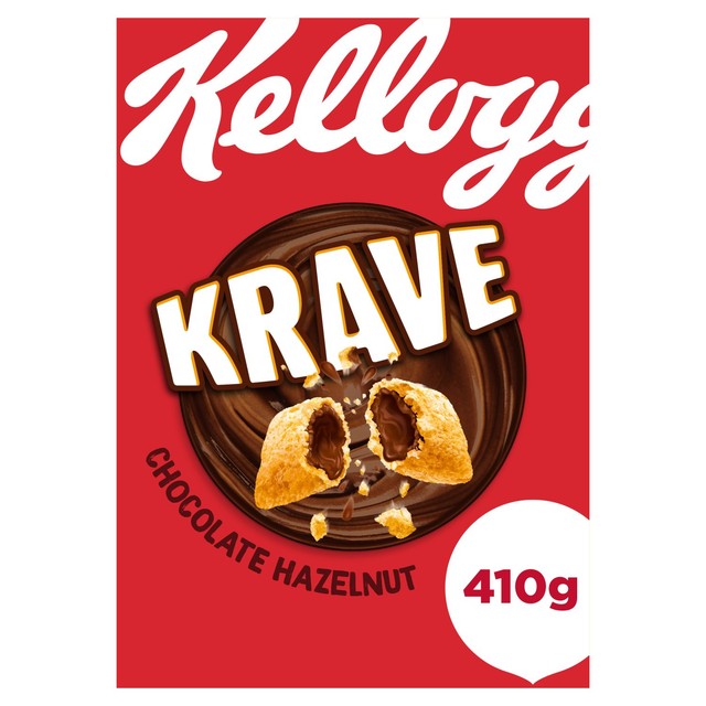 Kellogg's Krave chocolate hazelnut breakfast cereal 410g, UK version