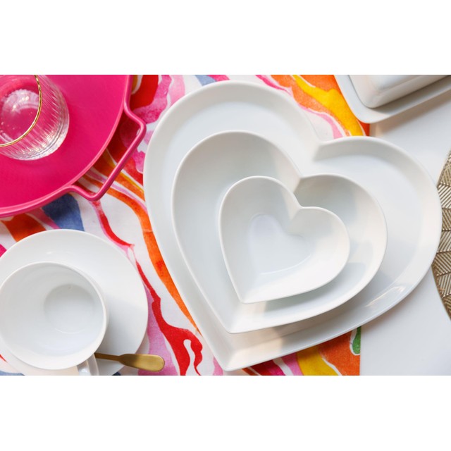 Mikasa chalk porcelain heart serving platter 30cm, imported from the UK
