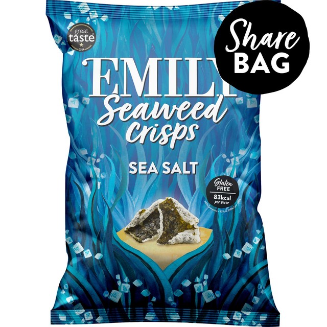 Emily Algenchips mit Meersalz, 50 g – Britisches Produkt