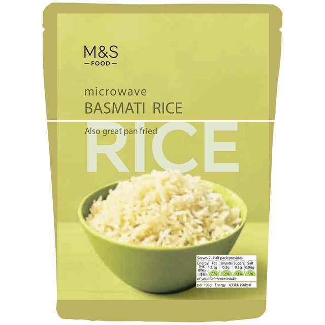 M&S Microwave Basmati Rice 250g, imported from the UK