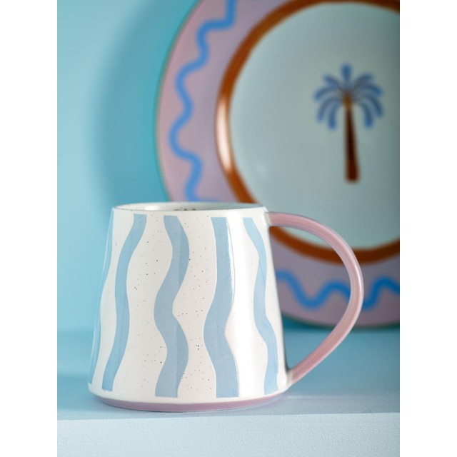 Eleanor Bowmer Electric Coast Blue Wave stoneware mug (British brand)