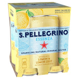 San Pellegrino Essenza Lemon Flavoured Sparkling Mineral Water 4 x 330ml (British brand)