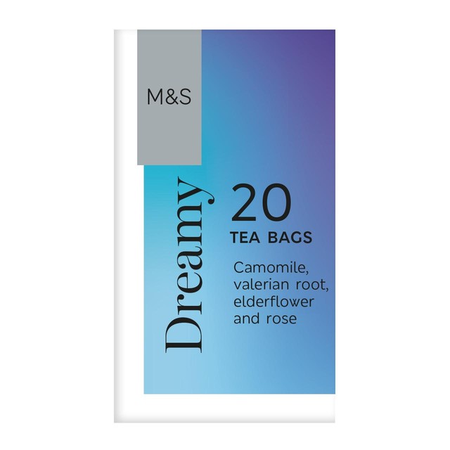M&S herbal tea camomile and valerian root blend 20 teabags, imported from the UK