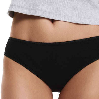 M&S Ren bomull Bikini Truser Svart Dameunderdeler Størrelse 8