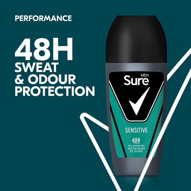 Sure men anti-perspirant deodorant roll-on sensitive 50ml (British brand)