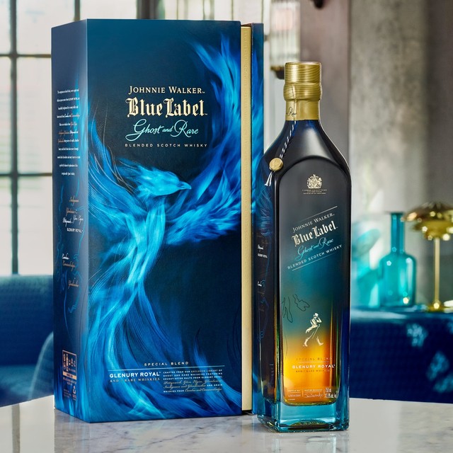 Johnnie Walker Blue Label Ghost & Rare Glenury Royal Limited Edition blended Scotch whisky 70cl, UK version