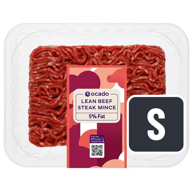 Ocado mageres Rinderhackfleisch 250 g, importiert aus dem Vereinigten Königreich