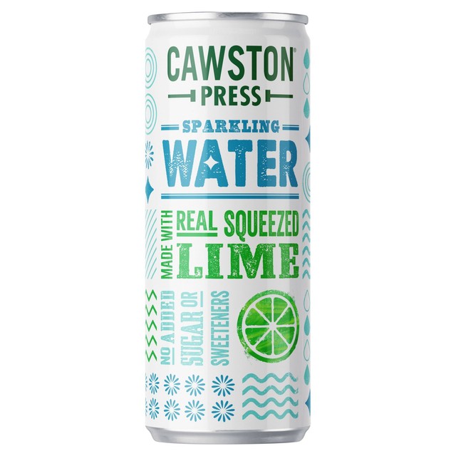 Cawston Press Lime Sparkling Water, imported from the UK