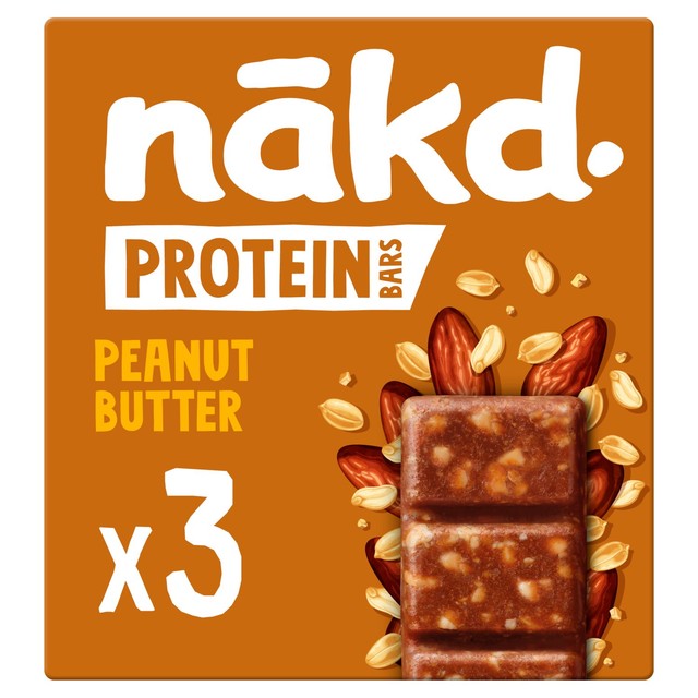 Nakd Protein Peanut Butter Bars 3x45g multipack, imported from the UK