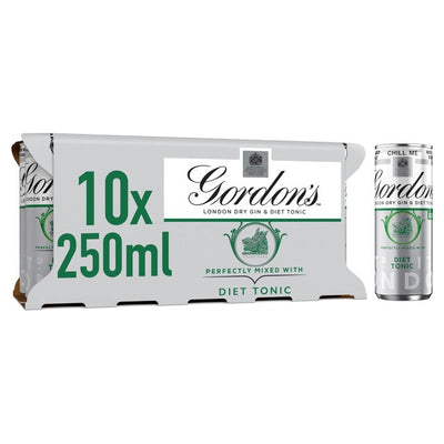 M&S Gordon's Gin & Slimline Tonic Premix Cans 10 x 250ml- Buy online at McGrocer