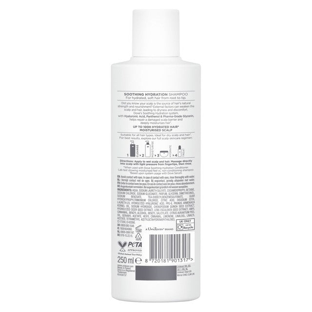 Dove Soothing Hydration Shampoo, UK version