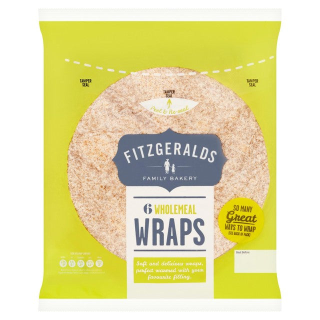 Fitzgeralds large wholemeal wraps 6 per pack - British product
