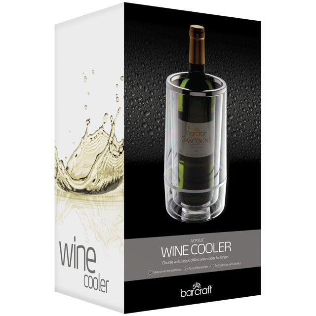 BarCraft Acrylic Double Walled Wine Cooler 23cm tall - British product