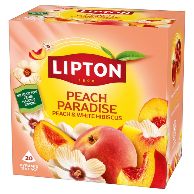 Lipton Peach Paradise fruit tea bags, UK version