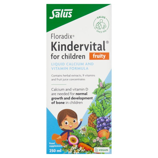 Floradix Kindervital Fruity children's liquid vitamin and calcium supplement 250ml - British product