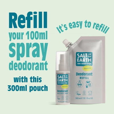 Salt of the Earth Natural Deodorant Spray Refill Unscented 300ml