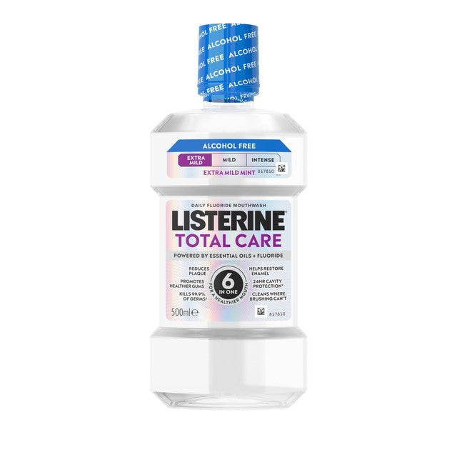 Listerine Total Care Extra Mild Mint Mouthwash, imported from the UK