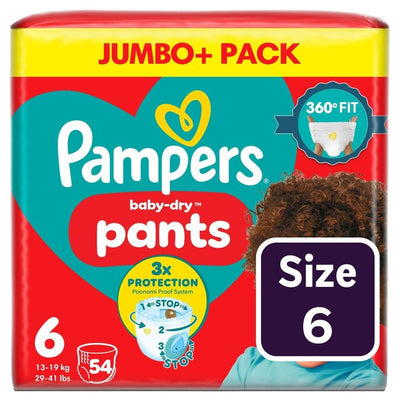 Pampers Baby-Dry Bleiebukser Størrelse 6 15 kg+ Jumbo Pakke