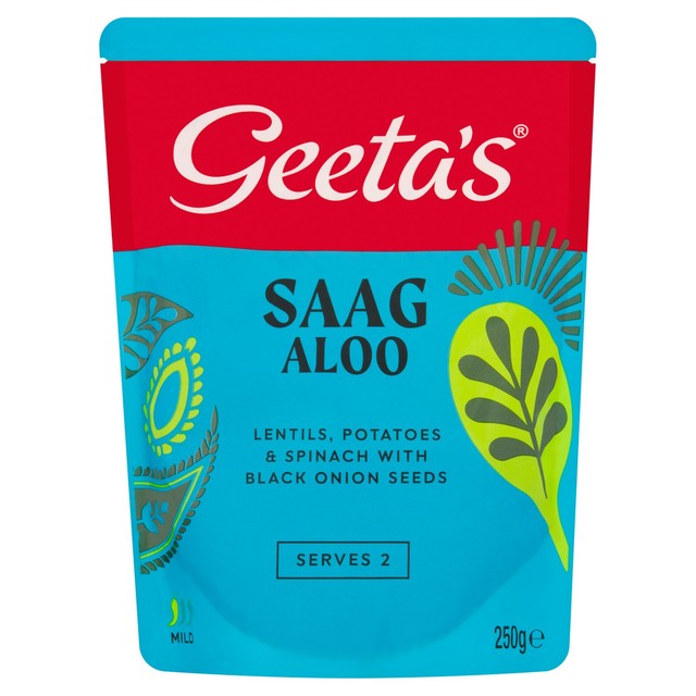 Geeta's Saag Aloo ready meal 250g, UK version