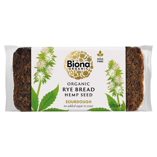 Biona Organic Rye Bread with Hemp Seed 500g - British product