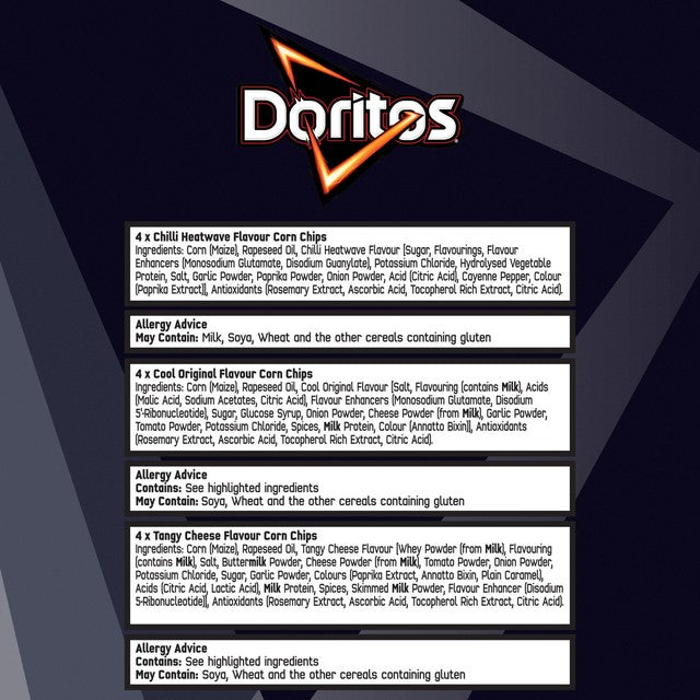 Doritos variety tortilla chips multipack - British product