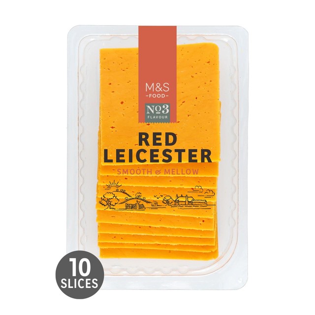 M&S Red Leicester cheese slices 250g, imported from the UK