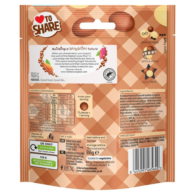 Aero brownie melts chocolate pouch 86g - British product