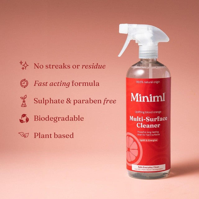 Miniml Multi-Surface Cleaner Blood Orange 750ml, imported from the UK