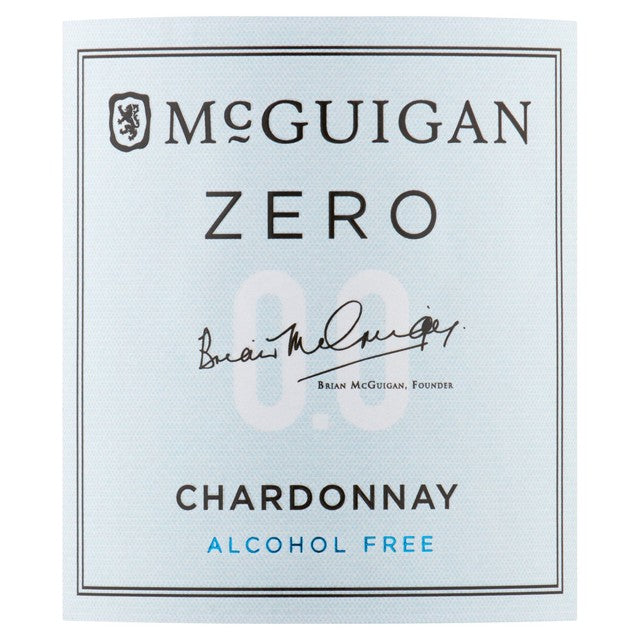 McGuigan Zero Chardonnay alcohol free wine 75cl, imported from the UK