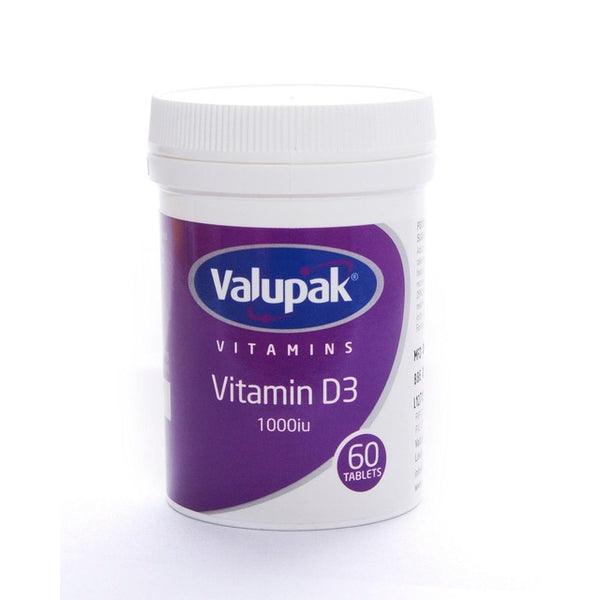 Valupak Vitamin D3 Tablets 1000iu Vitamin D Supplement 60 Tablets