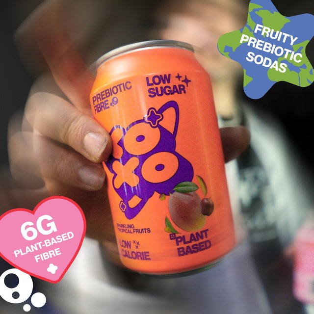 XOXO Sparkling Soda Tropical Flavour 4 x 330ml (British brand)