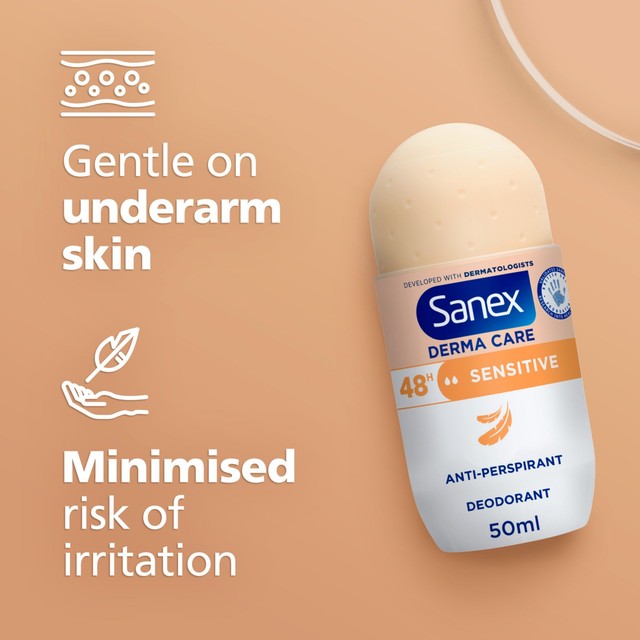 Sanex sensitive antiperspirant roll-on deodorant 50ml (British brand)