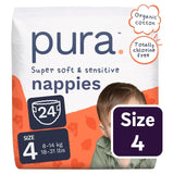 Pura Size 4 disposable nappies, imported from the UK