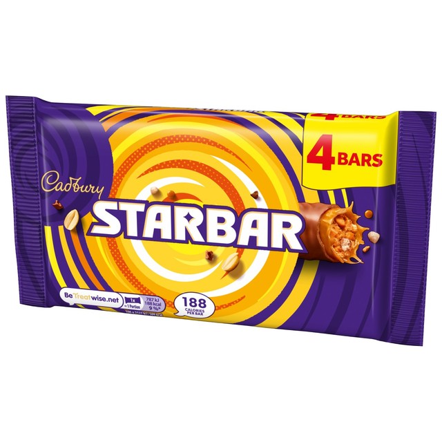 Cadbury Starbar caramel and peanut chocolate bar 148g - British product