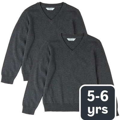 Pull en coton pur M&S Unisexe Gris pour 5-6 ans