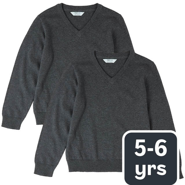 M&S grey children's cotton jumper for 5-6 years, imported from the UK