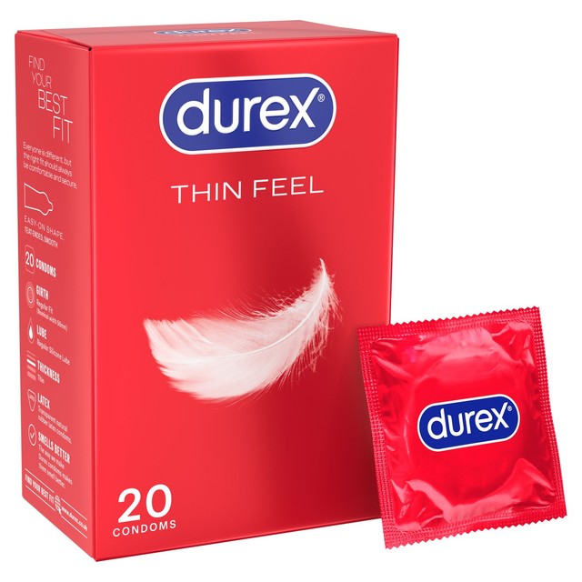 Durex Thin Feel condoms regular fit 20 pack - British product